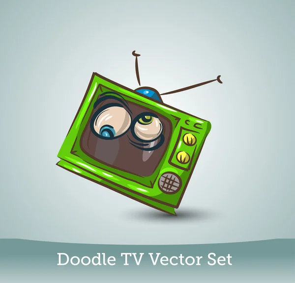 Televisore Doodle — Vettoriale Stock