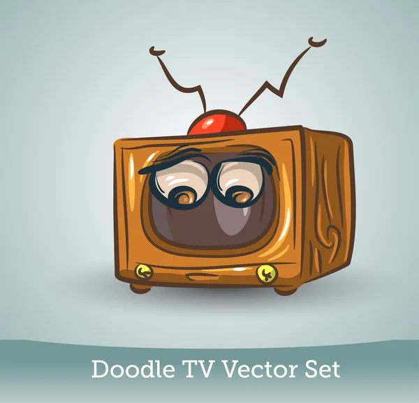 Conjunto de TV Doodle — Vetor de Stock