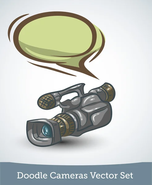 Video camera with speech bubble — Stock Vector