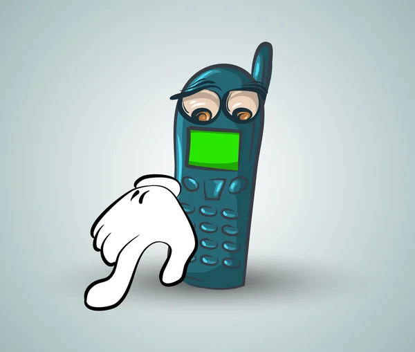 Doodle-Telefon mit Augen — Stockvektor