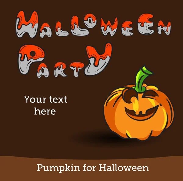 Vector Halloween Party Background with Pumpkin. — Stock Vector