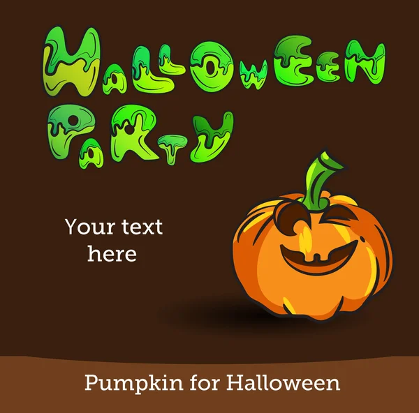 Vector Halloween Party Background with Pumpkin. — Stock Vector