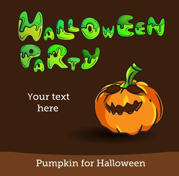Vector Halloween Party Background with Pumpkin. — Stock Vector