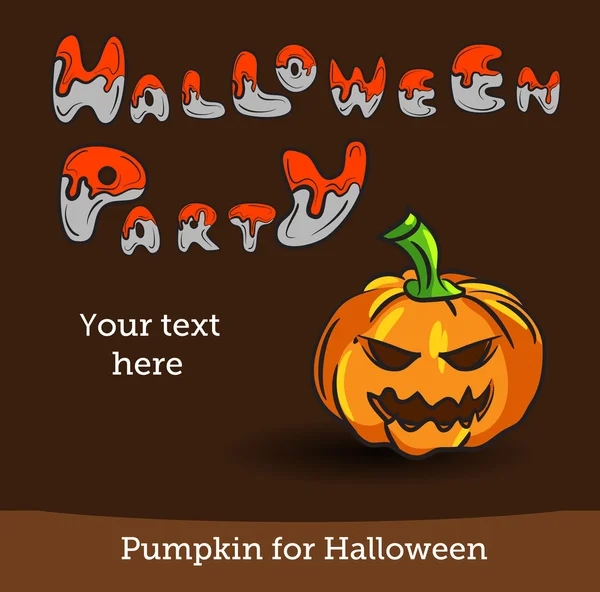 Vector Halloween Party Background with Pumpkin. — Stock Vector