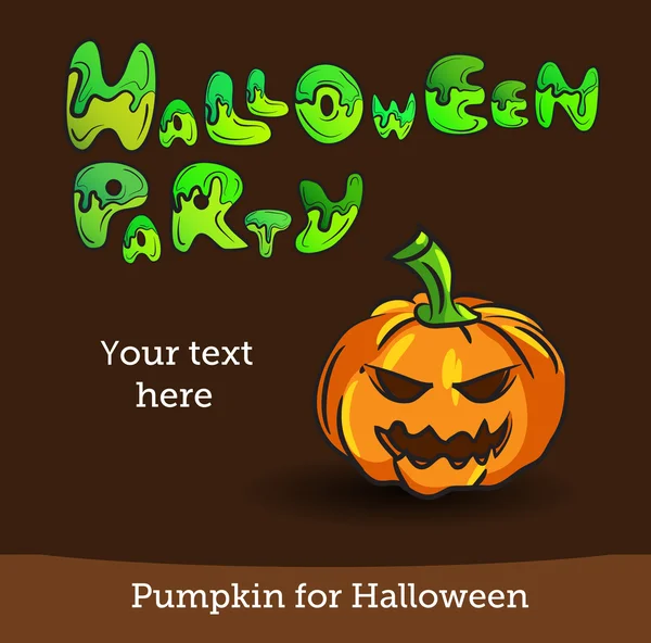 Vector Halloween Party Background with Pumpkin. — Stock Vector