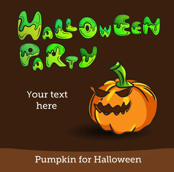 Vector Halloween Party Background with Pumpkin. — Stock Vector