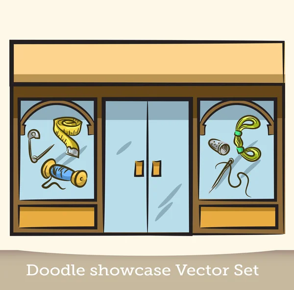 Set vettore vetrina Doodle — Vettoriale Stock