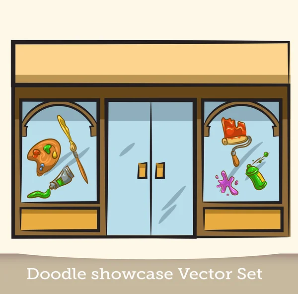 Doodle escaparate vector conjunto — Archivo Imágenes Vectoriales