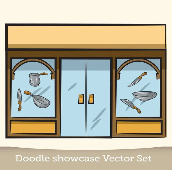 Set vettore vetrina Doodle — Vettoriale Stock