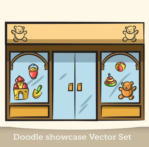 Doodle escaparate vector conjunto — Archivo Imágenes Vectoriales