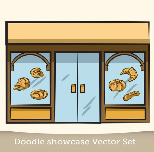 Set vettore vetrina Doodle — Vettoriale Stock