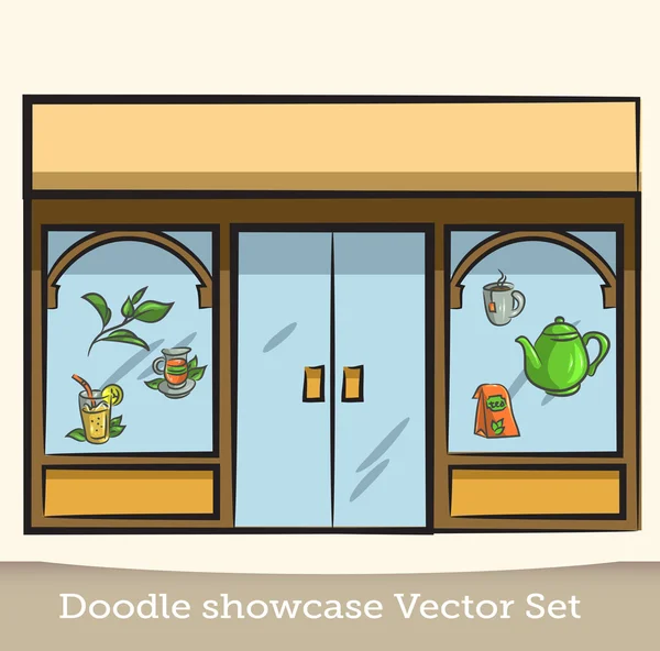 Set vettore vetrina Doodle — Vettoriale Stock