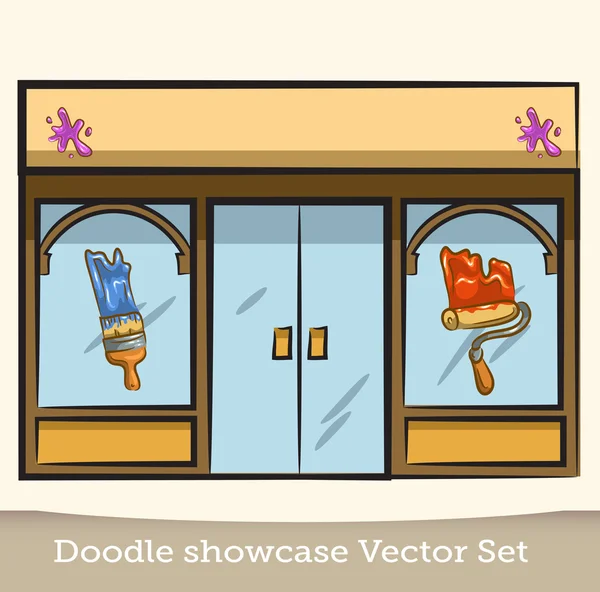 Doodle escaparate vector conjunto — Archivo Imágenes Vectoriales