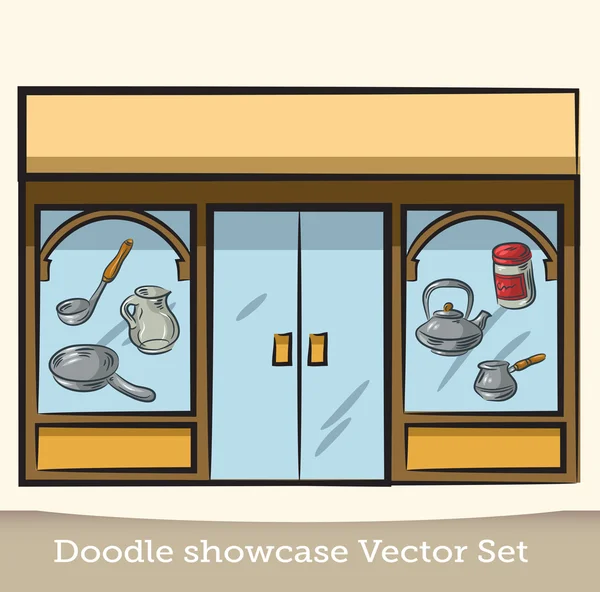 Doodle escaparate vector conjunto — Archivo Imágenes Vectoriales