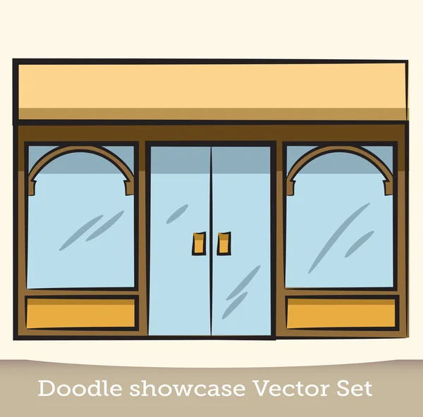 Set vettore vetrina Doodle — Vettoriale Stock