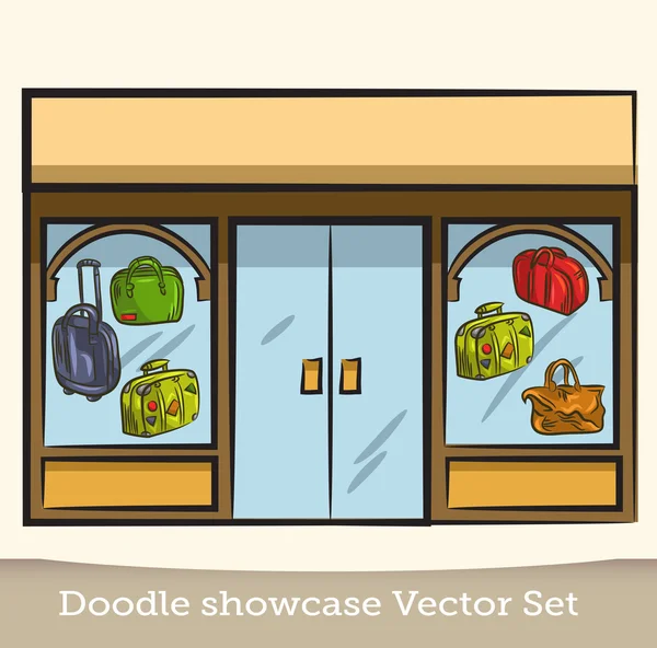 Doodle vitrína vektorové sada — Stockový vektor