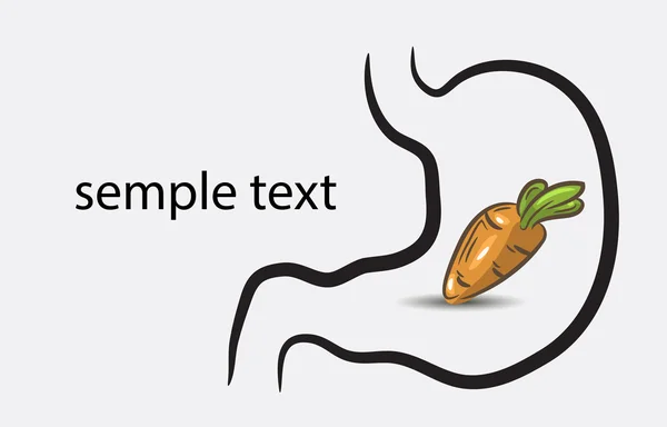 Icono de estómago con zanahoria — Archivo Imágenes Vectoriales