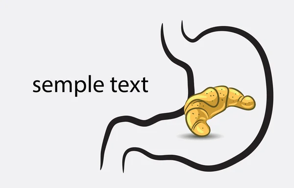 Magensymbol mit Croissant — Stockvektor