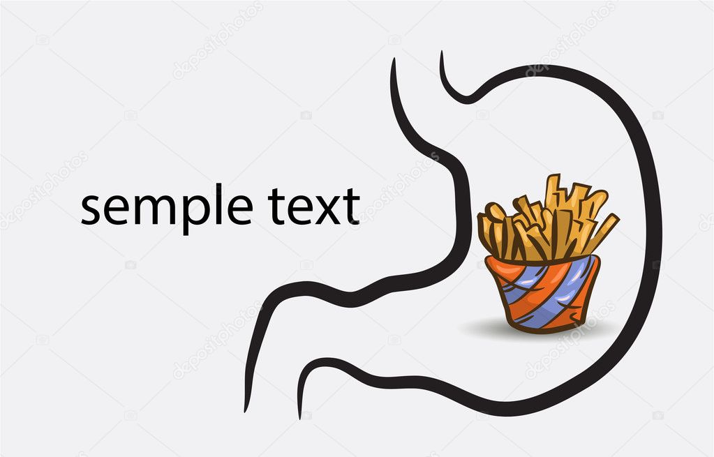 Stomach icon with french fries