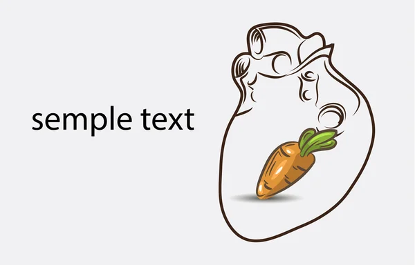 Coeur à la carotte — Image vectorielle