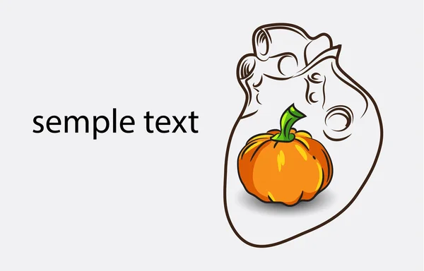 Heart with pumpkin — Stock Vector
