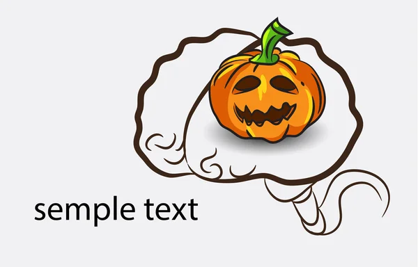 Brain with pumpkin — Stock Vector