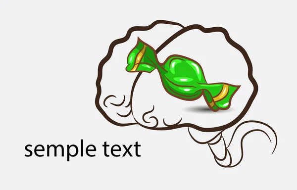 Hjärnan bakgrund med godis — Stock vektor