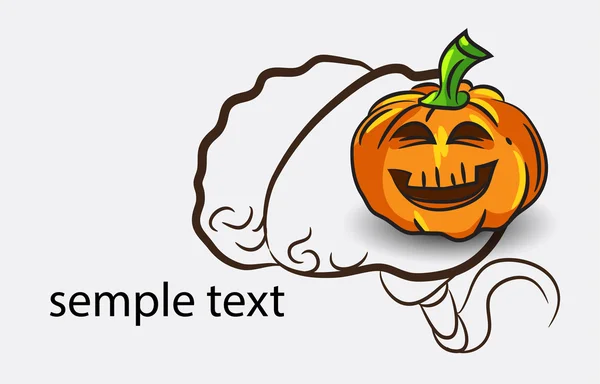 Brain with pumpkin — Stock Vector