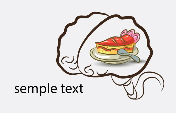 Gehirn Hintergrund mit Kuchen — Stockvektor