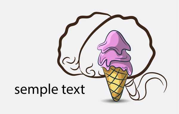 Brain background with ice-cream — Stock Vector