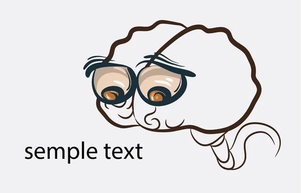 Nešťastný obličeje dvojí mozek — Stockový vektor