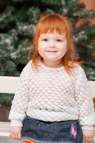 Portrait of a little red-haired girl — Stock Photo, Image
