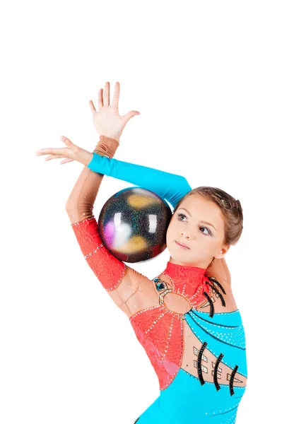 Chica gimnasta con la pelota —  Fotos de Stock