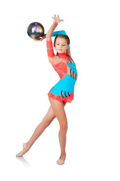Top kız jimnastikçi — Stok fotoğraf