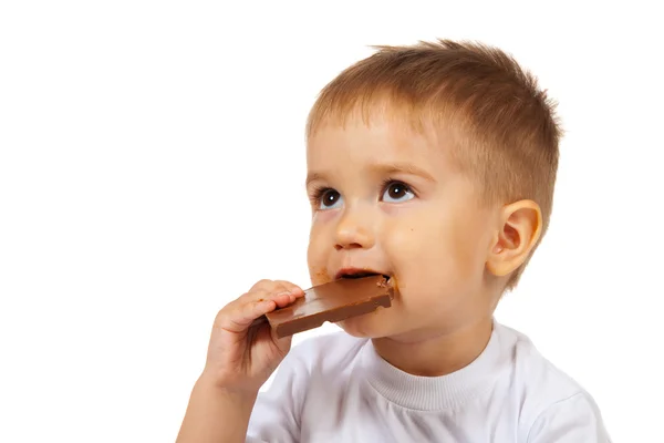 Ragazzo con cioccolato — Foto Stock