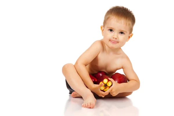 Bboy with apples — Stock Photo, Image