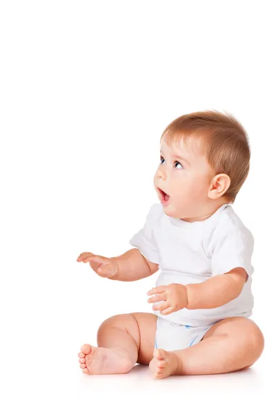 Baby is sitting on floor — Stock Photo, Image