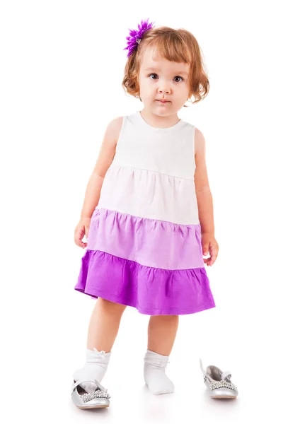 The little girl with shoes — Stock Photo, Image