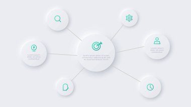 Neumorfik akış şeması bilgisi. Diyagram, grafik, sunum için şablon