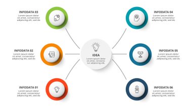 Bilgi seçenekleri, parçalar veya süreçler için diyagram konsepti. İş veri görselleştirmesi.