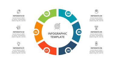 Bilgi seçenekleri, parçalar veya süreçler için diyagram konsepti. İş veri görselleştirmesi.