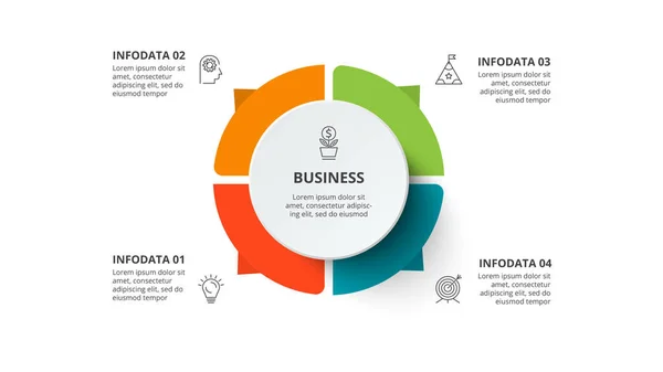 Schema Concept Voor Infografische Opties Onderdelen Processen Visualisatie Van Bedrijfsgegevens — Stockvector