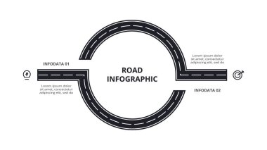 2 adım, seçenek, parça veya süreçle bilgi için yol kavramı.