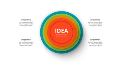 4 adım, seçenek, parça veya süreçle bilgi için yaratıcı bir kavram.