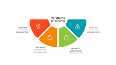4 adım, seçenek, parça veya süreçle bilgi için yaratıcı bir kavram.