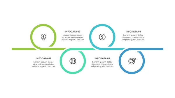 Concepto Creativo Para Infografía Con Pasos Opciones Piezas Procesos — Archivo Imágenes Vectoriales