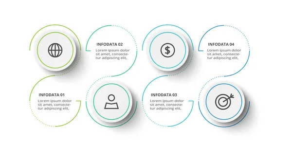 Concepto Creativo Para Infografía Con Pasos Opciones Piezas Procesos — Archivo Imágenes Vectoriales