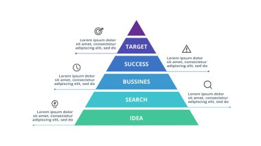 Pyramid with 5 elements, infographic template for web, business, presentations, vector illustration.