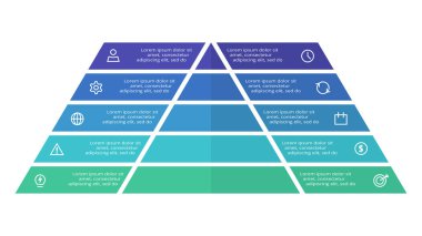 Pyramid with 10 elements, infographic template for web, business, presentations, vector illustration.