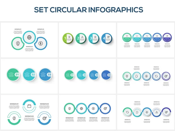 Circular Concept Infographic Steps Options Parts Processes — Wektor stockowy
